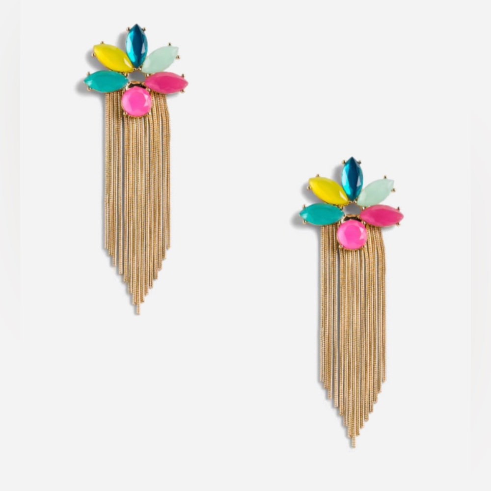 Towne & Reese Tara Chain Tassel Earrings.